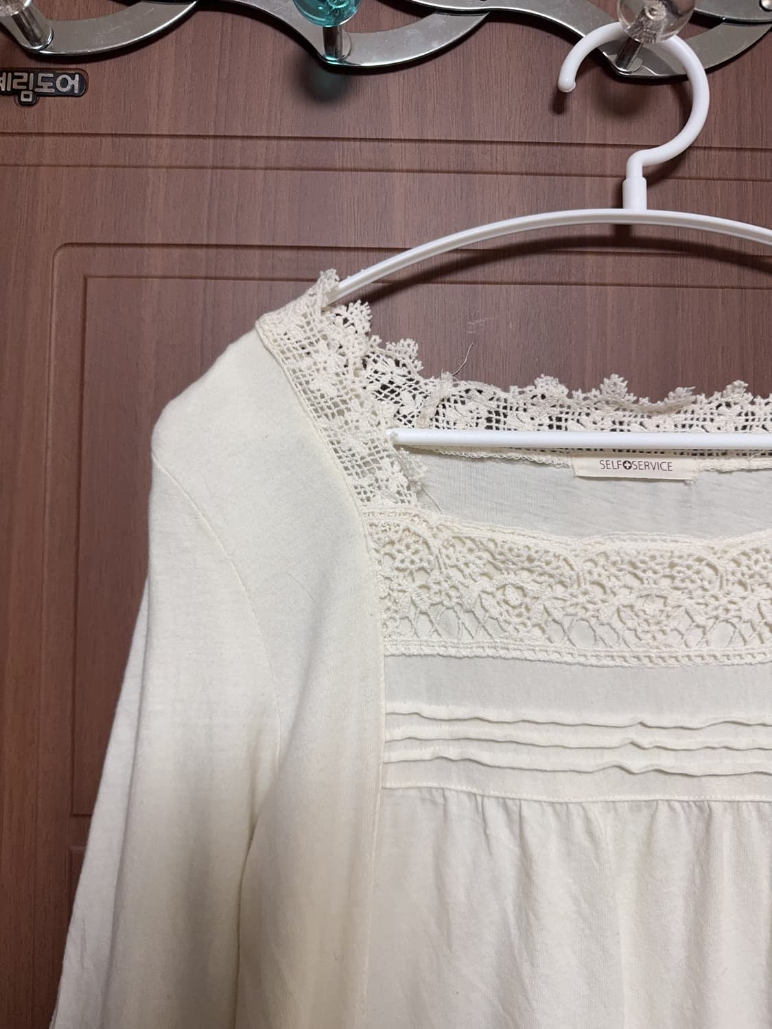 모리걸 하구미 일본 빈티지 아이보리 레이스 핀턱 크로셰 이너티 상품이미지2