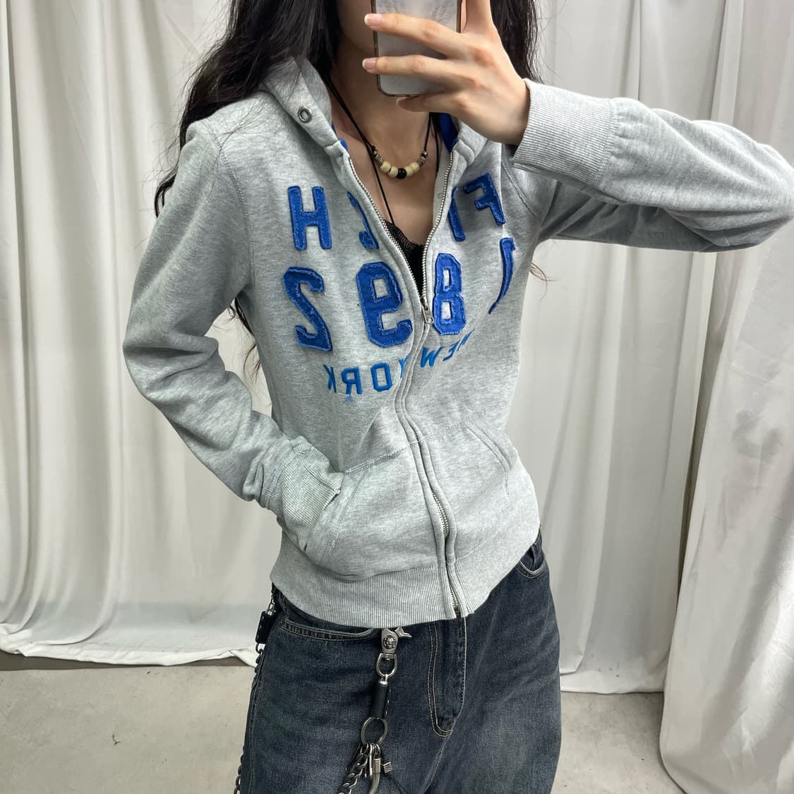 Abercrombie gray hood zip-up 상품이미지4