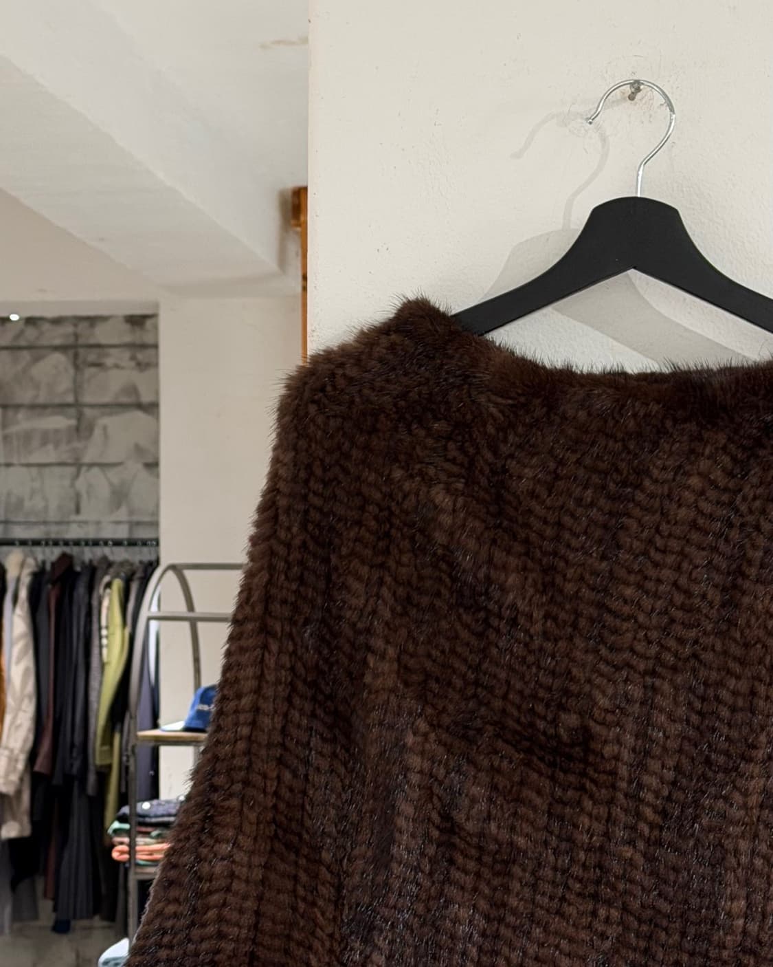 빈티지 브라운 밍크 판초 숄 상품이미지2