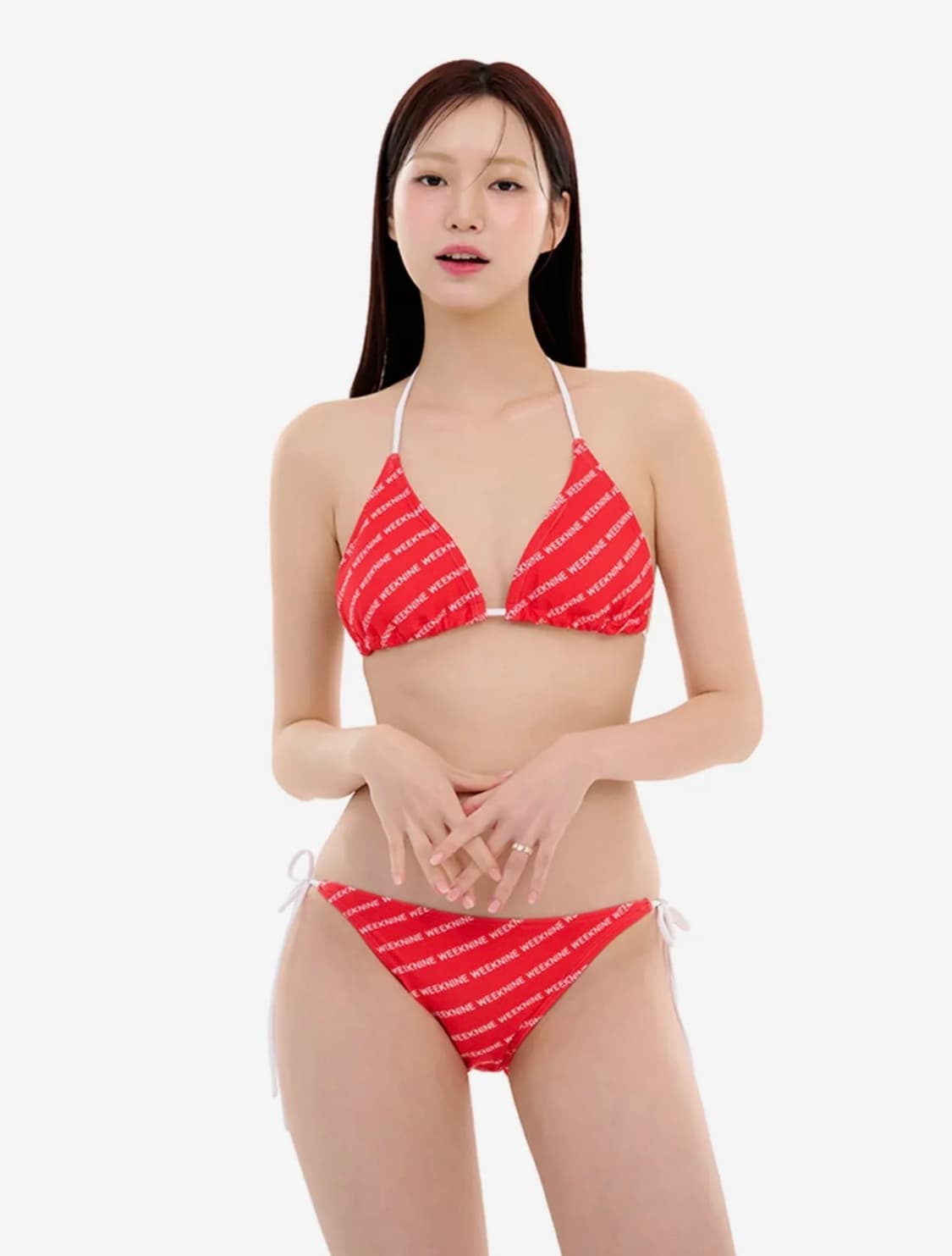 위크나인 레터 모노그램 비키니 레드 상품이미지4