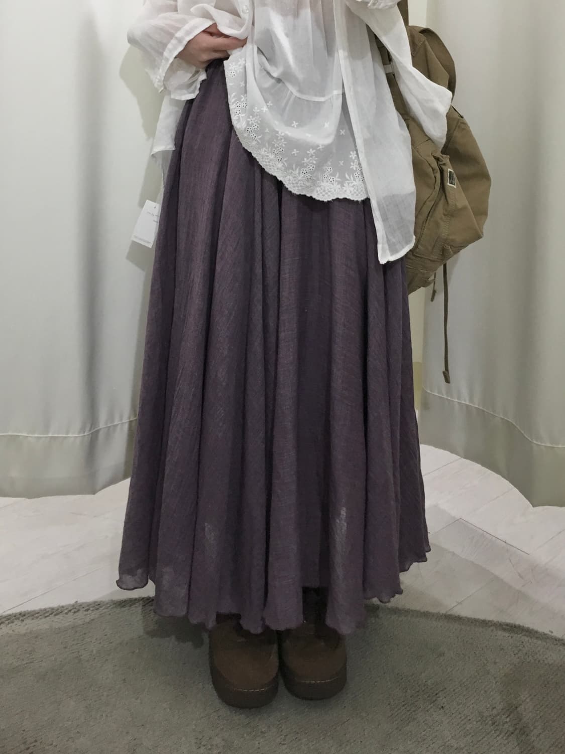 모리걸 아사면 연보라 스커트 상품이미지1
