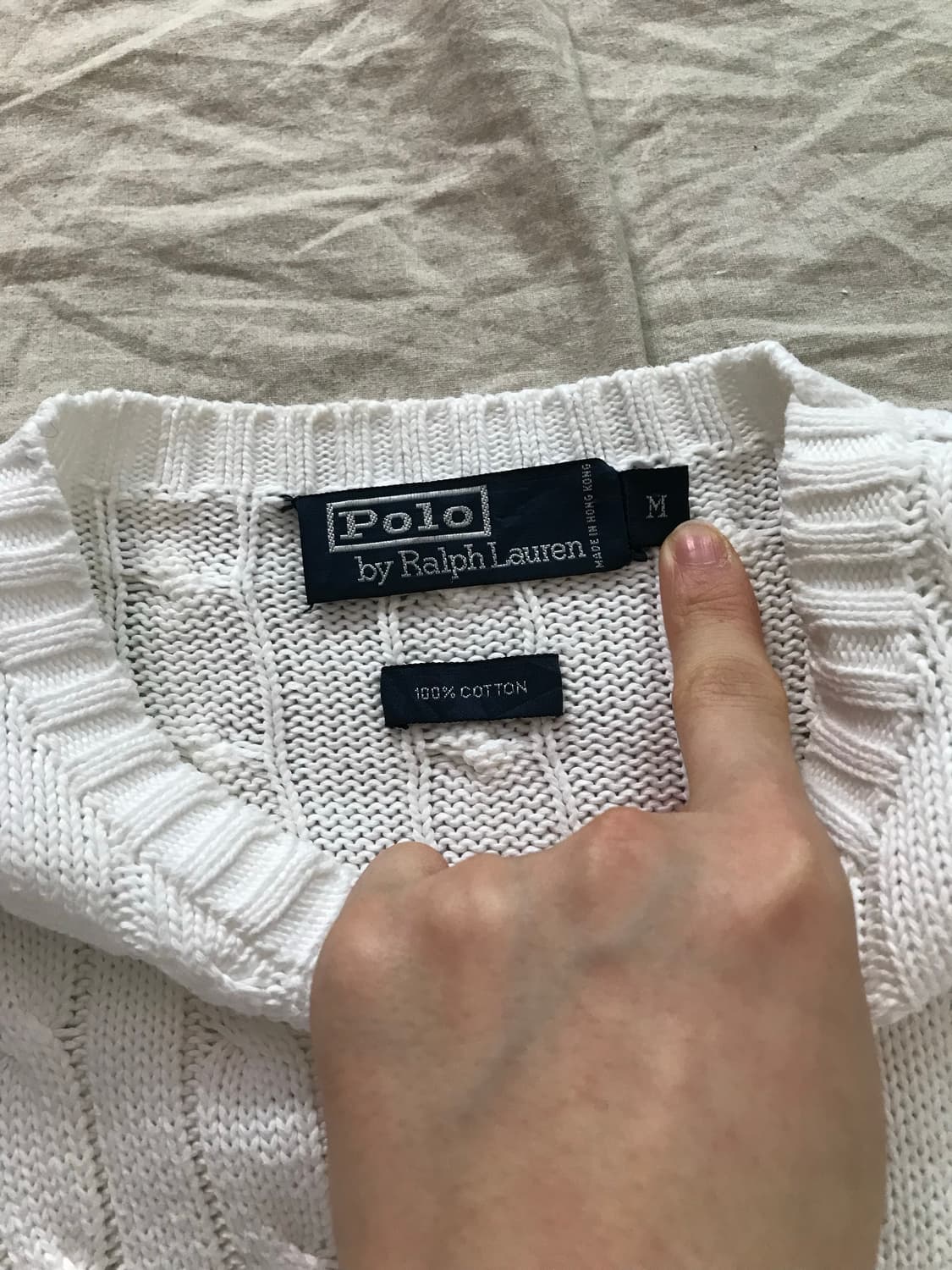 폴로 랄프로렌 포니 로고 화이트 케이블 니트 상품이미지7