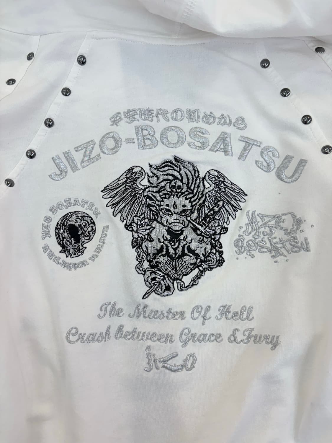 화이트 y2k 스터드 후드집업 상품이미지5