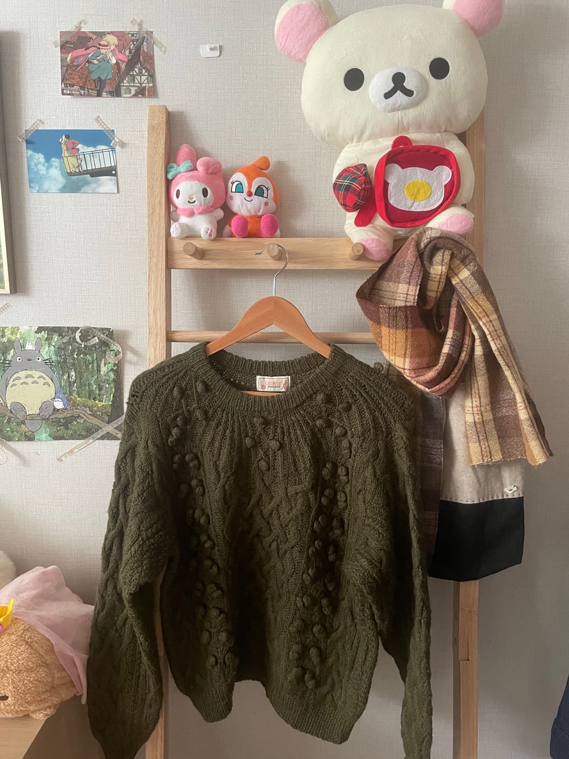 모리걸 빈티지 말차 폼폼이 울 니트 💚🍵 상품이미지1