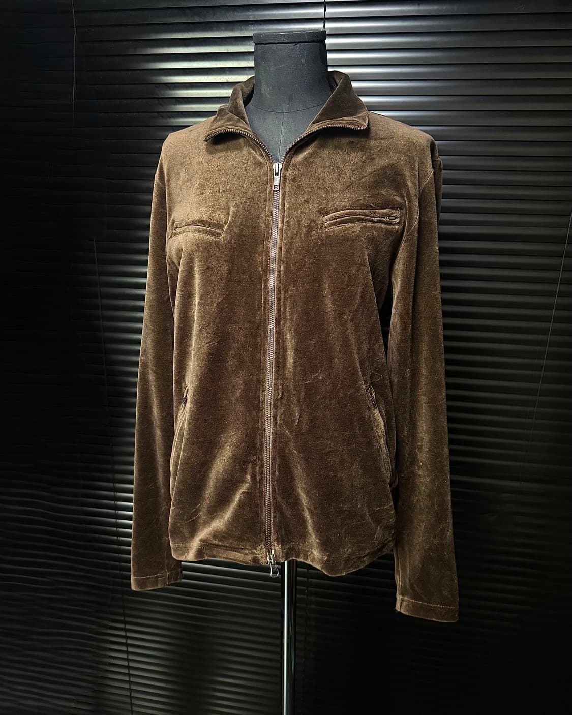 a.v.v homme 일본 브라운 벨벳 벨루어 트랙탑 져지 라이더 갸루 상품이미지1