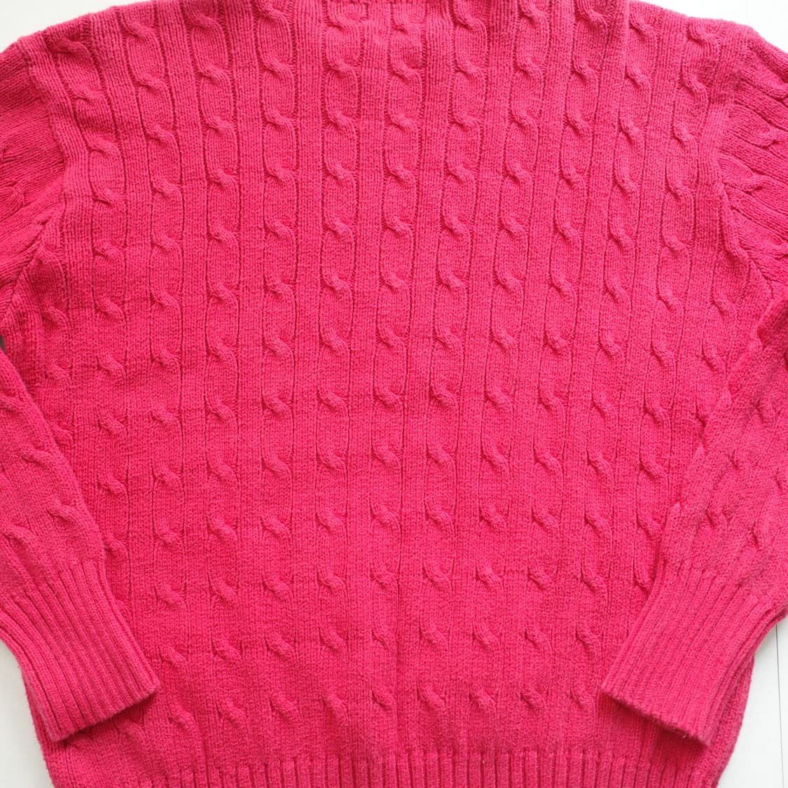 90s 폴로 랄프로렌 레드 케이블 코튼 니트 L 상품이미지6