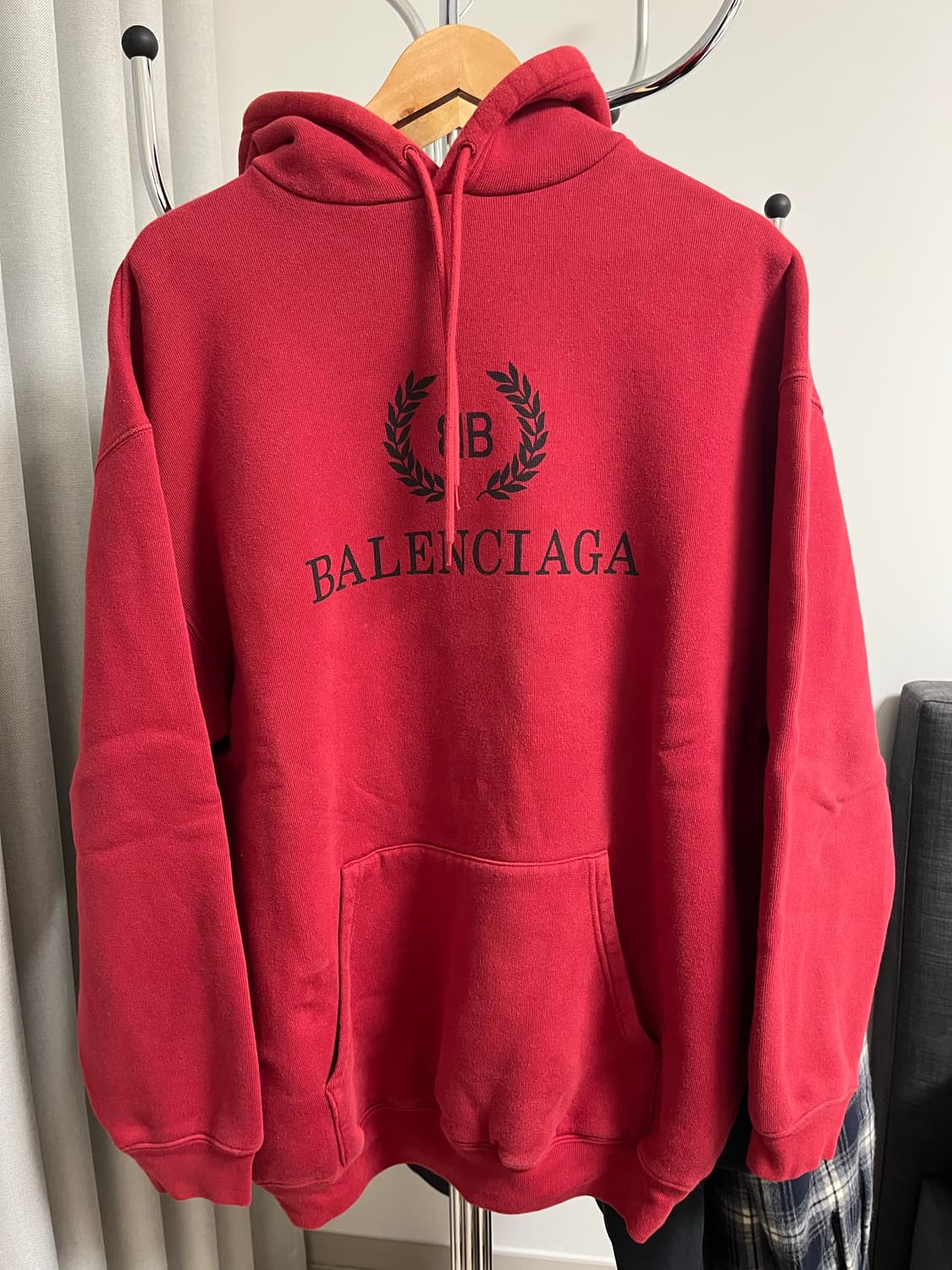 발렌시아가 후디 버건디 xxs 상품이미지1