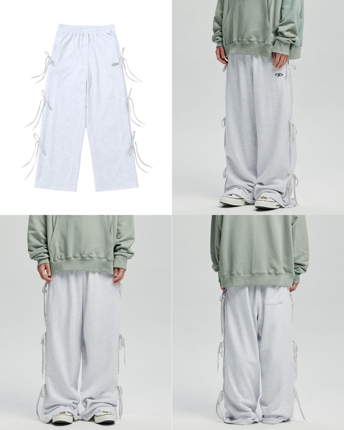 가터갤러리 심볼 노트 리본 와이드 스웻팬츠 바지 그레이 L 상품이미지4