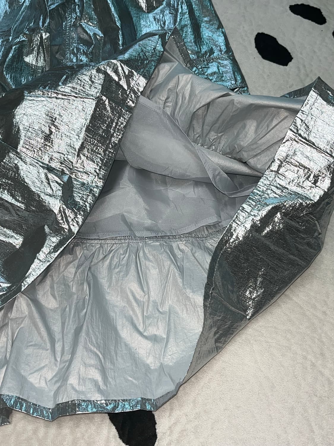 metallic silver skirt 상품이미지2
