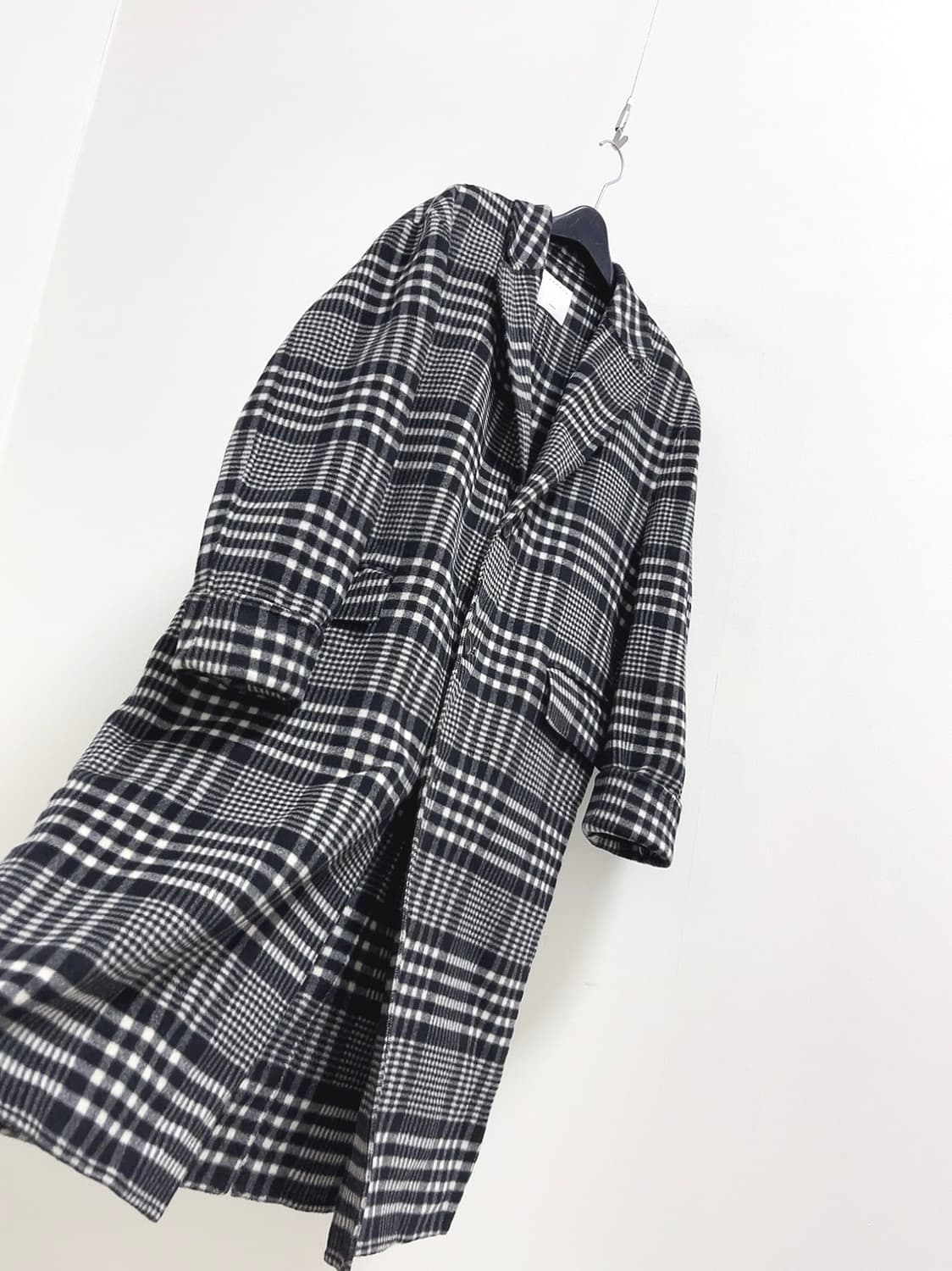 산드로옴므 울 캐시미어 체크 핸드메이드 코트 상품이미지5