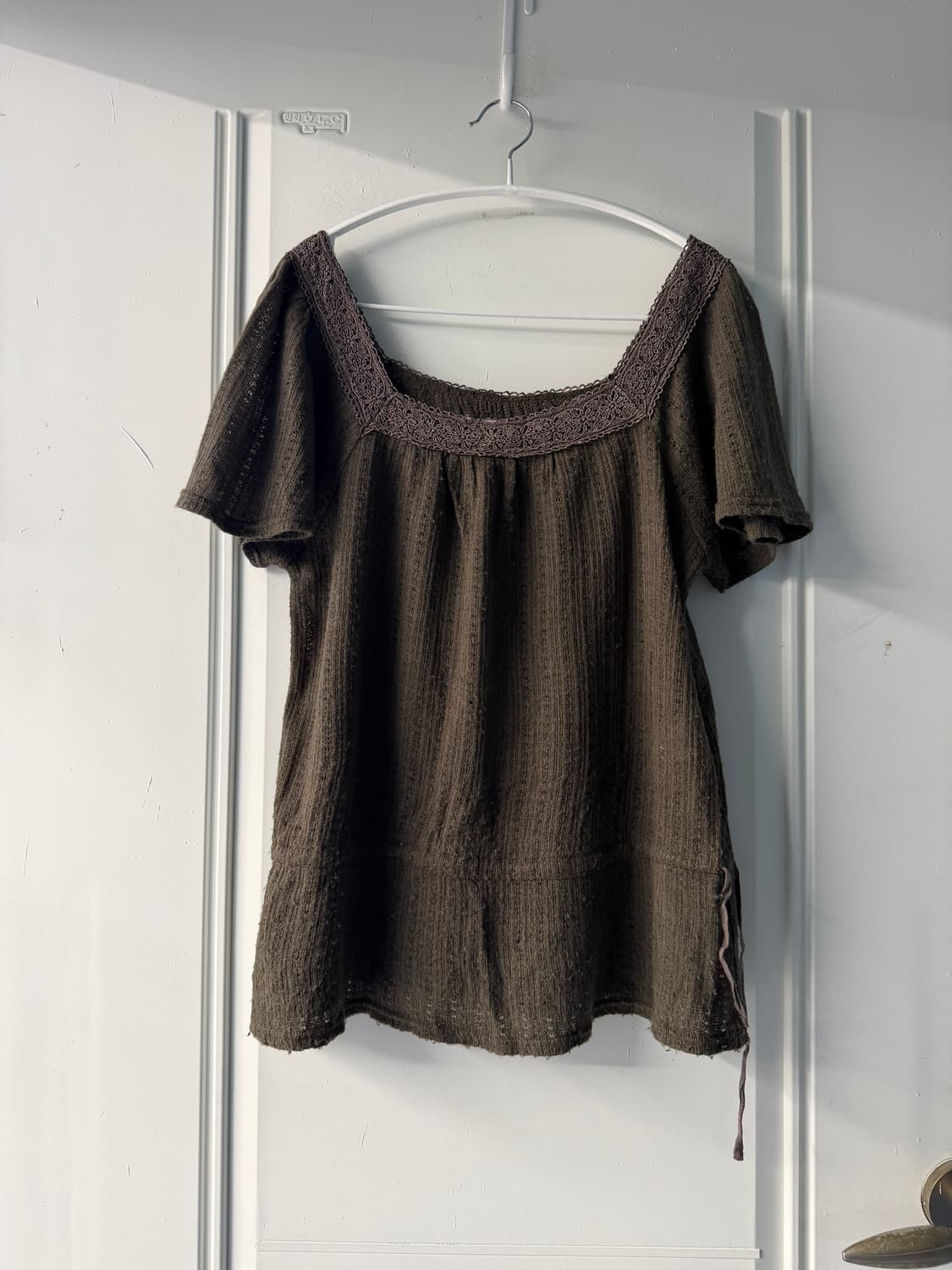 일본빈티지 모리 브라운 반팔 니트 상품이미지4