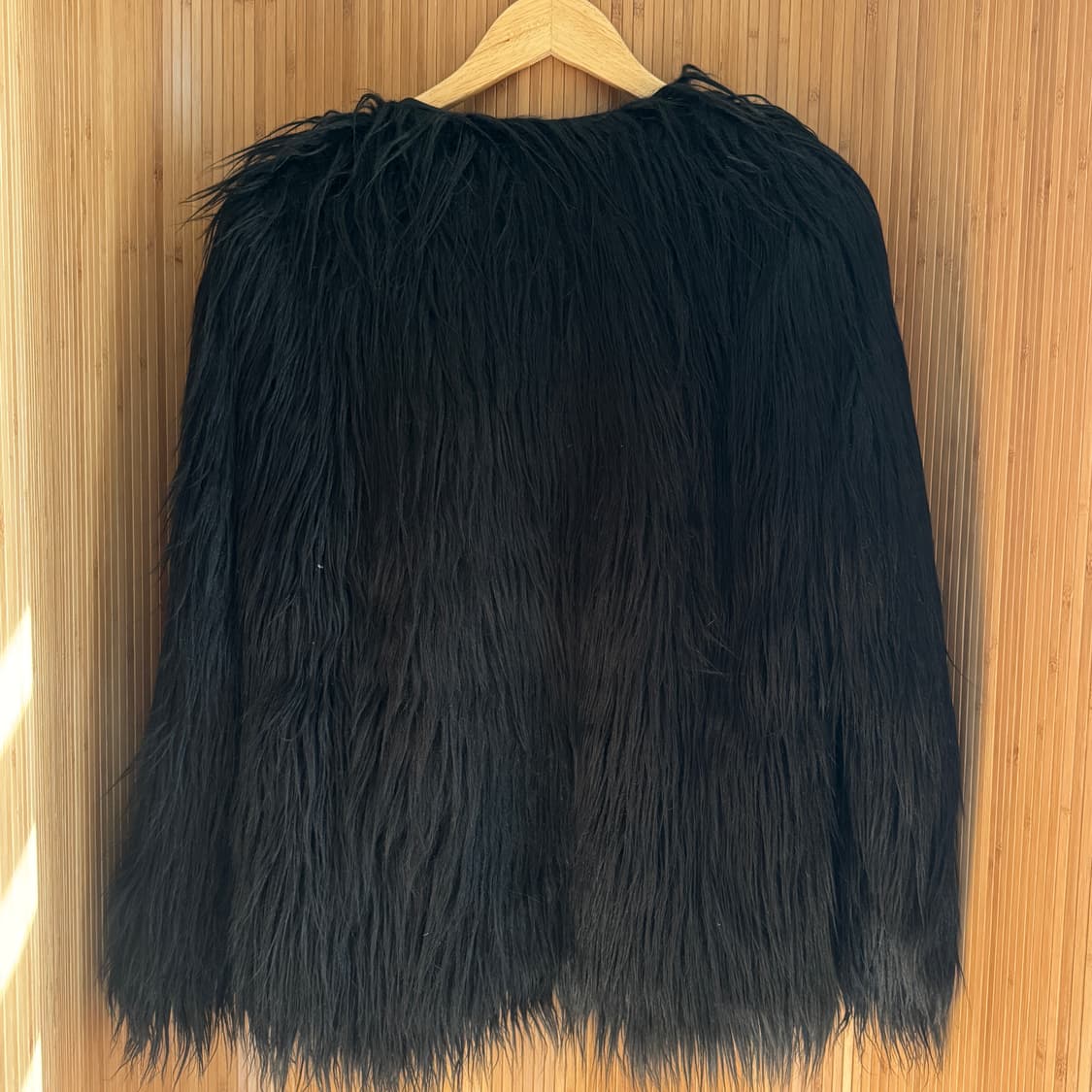 블랙 장모 퍼자켓 상품이미지4