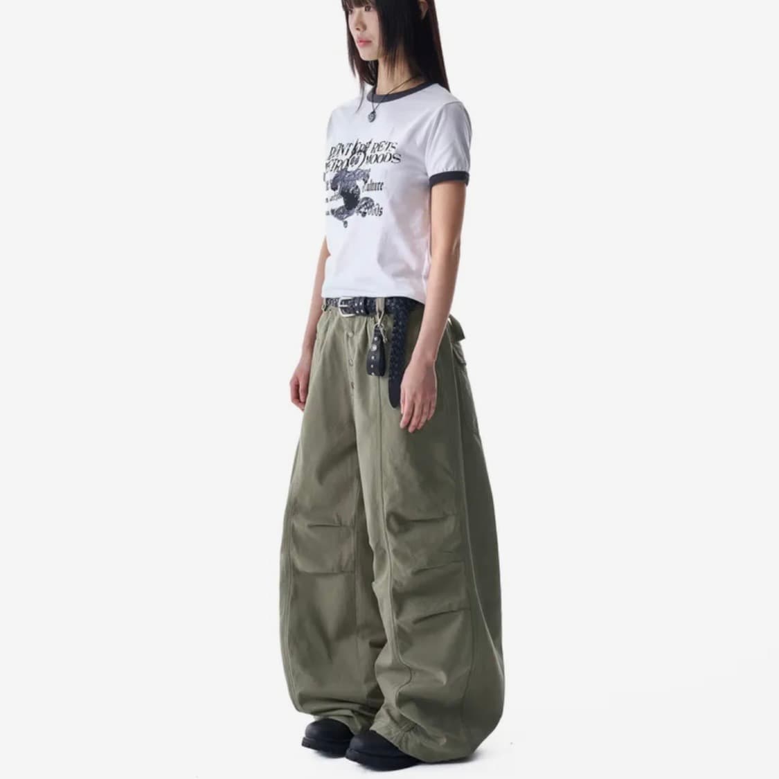 아캄 Knee Pin-tuck Studded Cotton Pants 1 상품이미지2