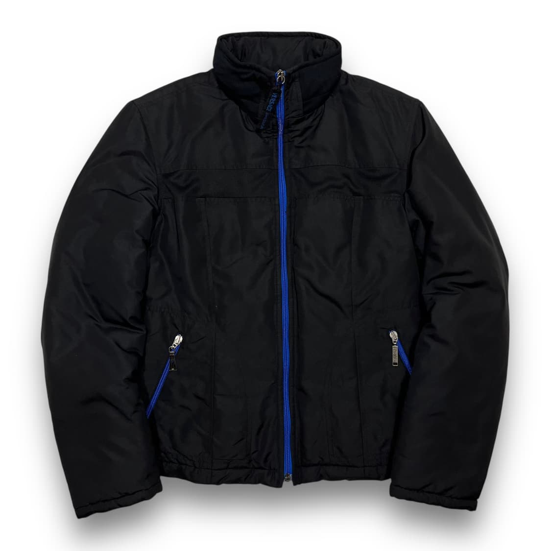 베르사체 진스 꾸뛰르 90s 락시크 블루 디테일 지퍼 패딩 자켓 상품이미지1