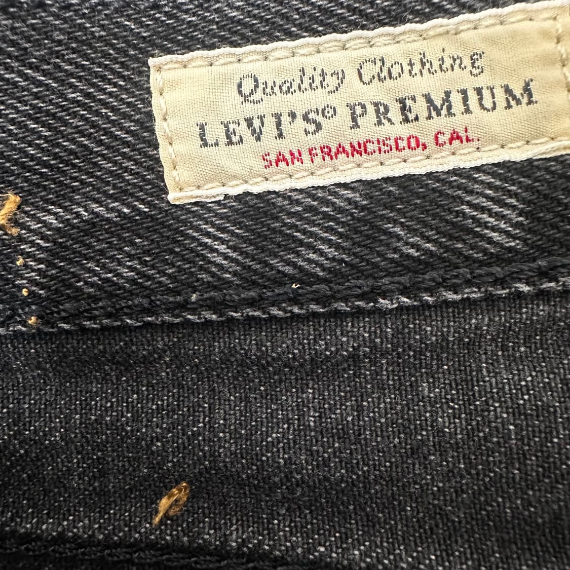 리바이스 프리미엄 데님 흑청반바지 34인치 상품이미지7