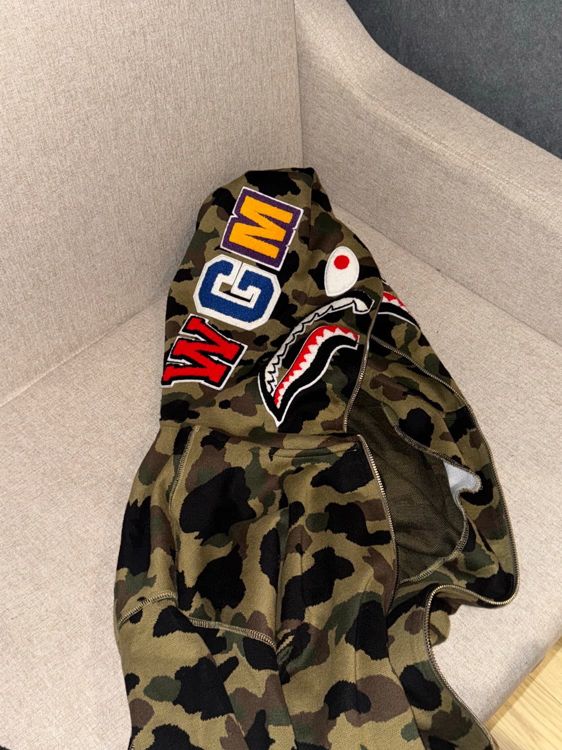 베이프 녹계 후드집업 xl 상품이미지1