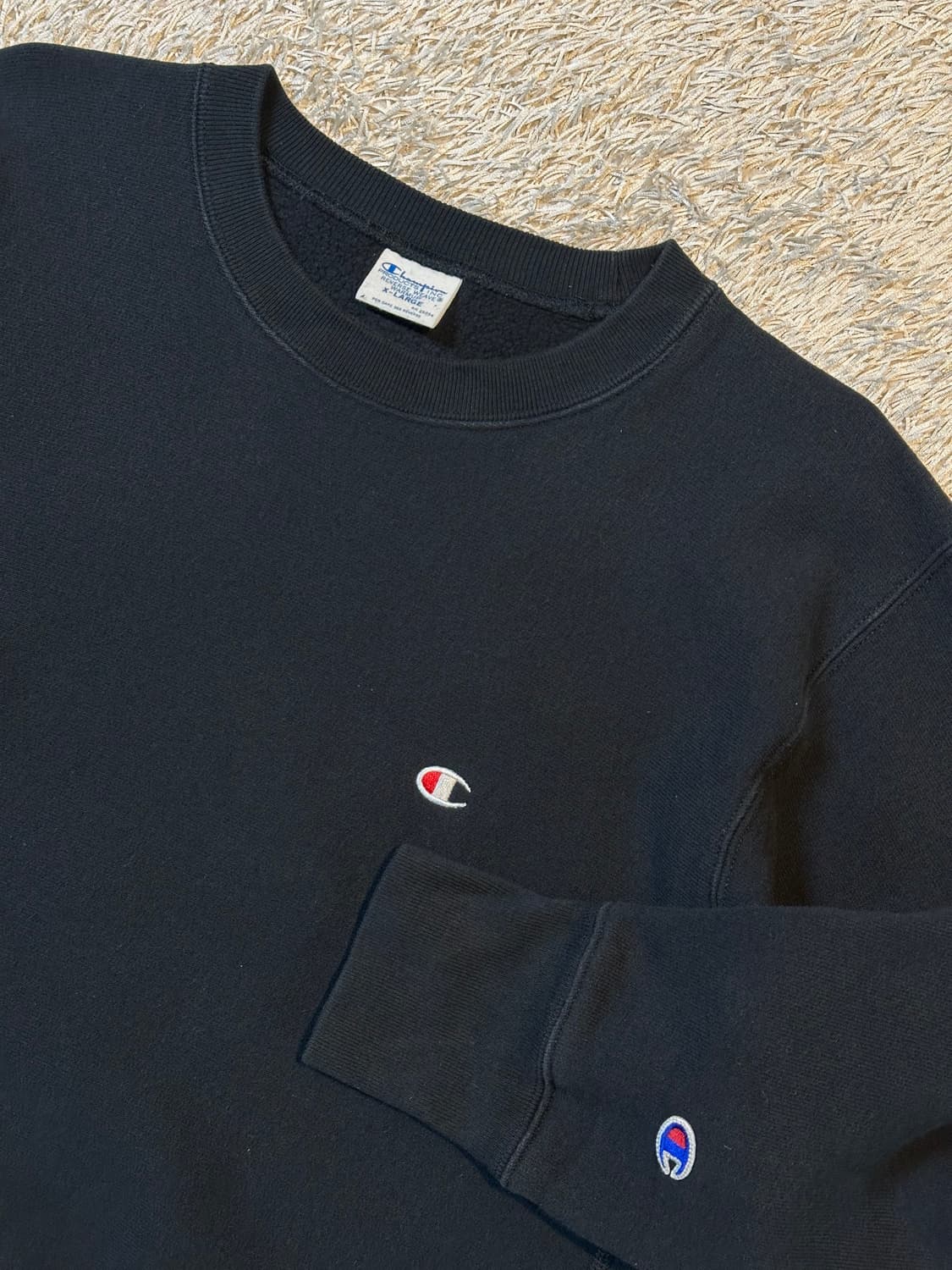 매장판) 챔피온 CHAMPION 리버스위브 맨투맨 블랙 상품이미지2