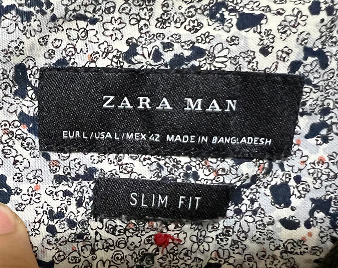 ZARA 자라 차이나카라 남자 리넨셔츠 카키 여름긴팔 솔리드 L 100 상품이미지3