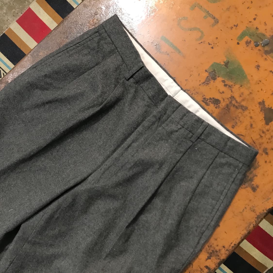Jpress 제이프레스 그레이 투턱 핀턱 울 트라우저 허리 33 사이즈 상품이미지4