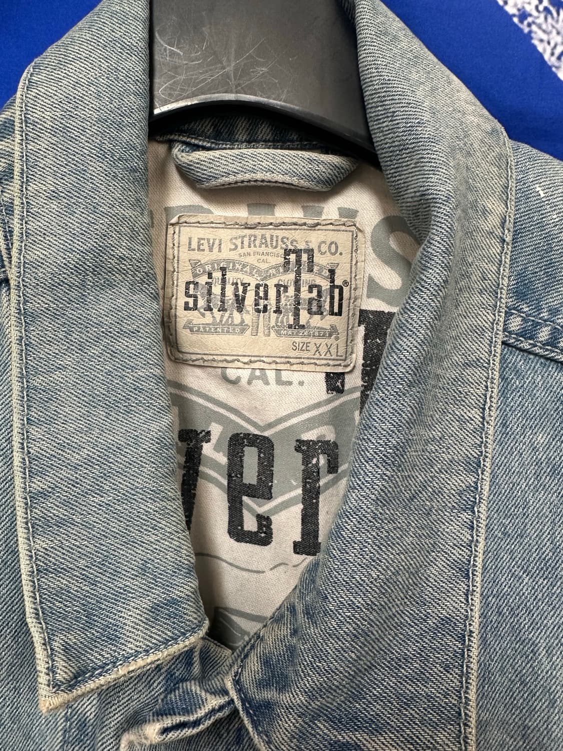 리바이스 실버탭 커스텀페인팅 오버핏 청자켓 XXL110 상품이미지4