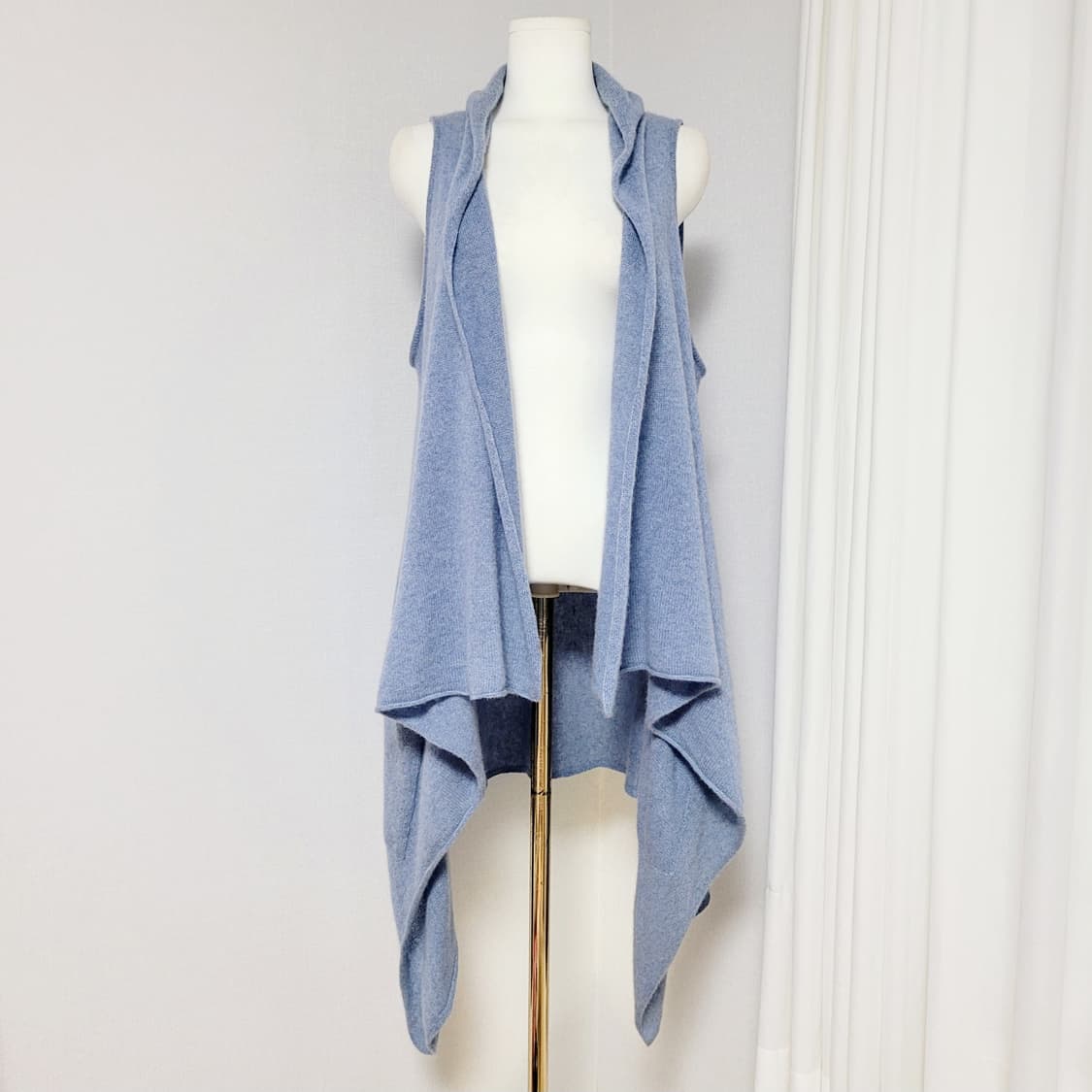 King Deer 캐시미어 100% 오픈형 언발란스 니트 롱베스트  상품이미지2