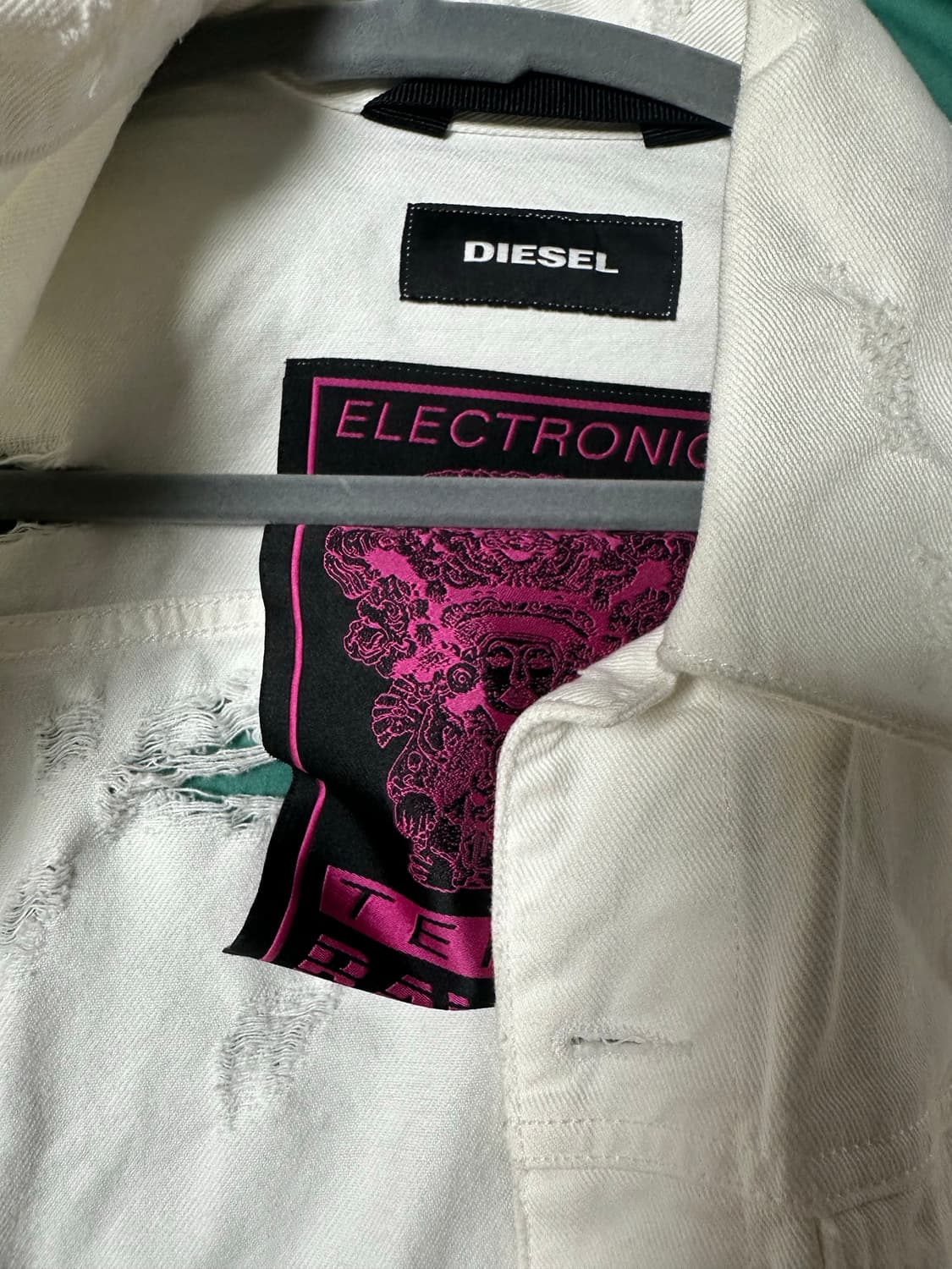 디젤 디스트로이드 화이트 데님 면 자켓 상품이미지2