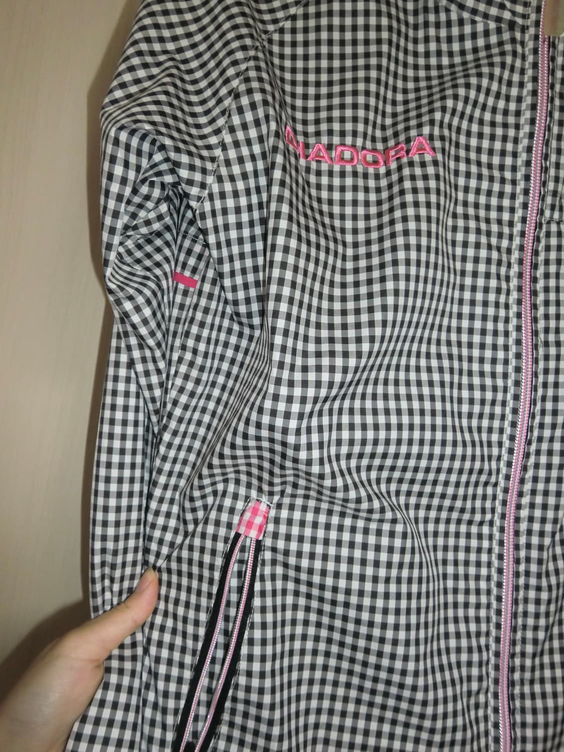 핑크 체크 바람막이 모리걸 하구미 빈티지 러블리  상품이미지2