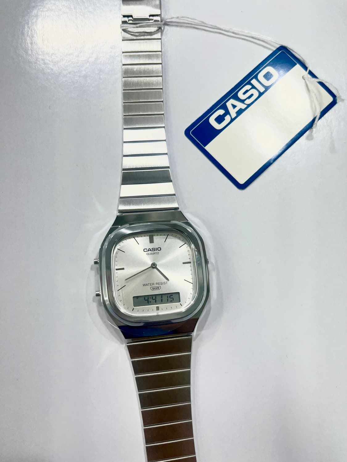 카시오 메탈 스퀘어 화이트 시계 새상품 :) 상품이미지5