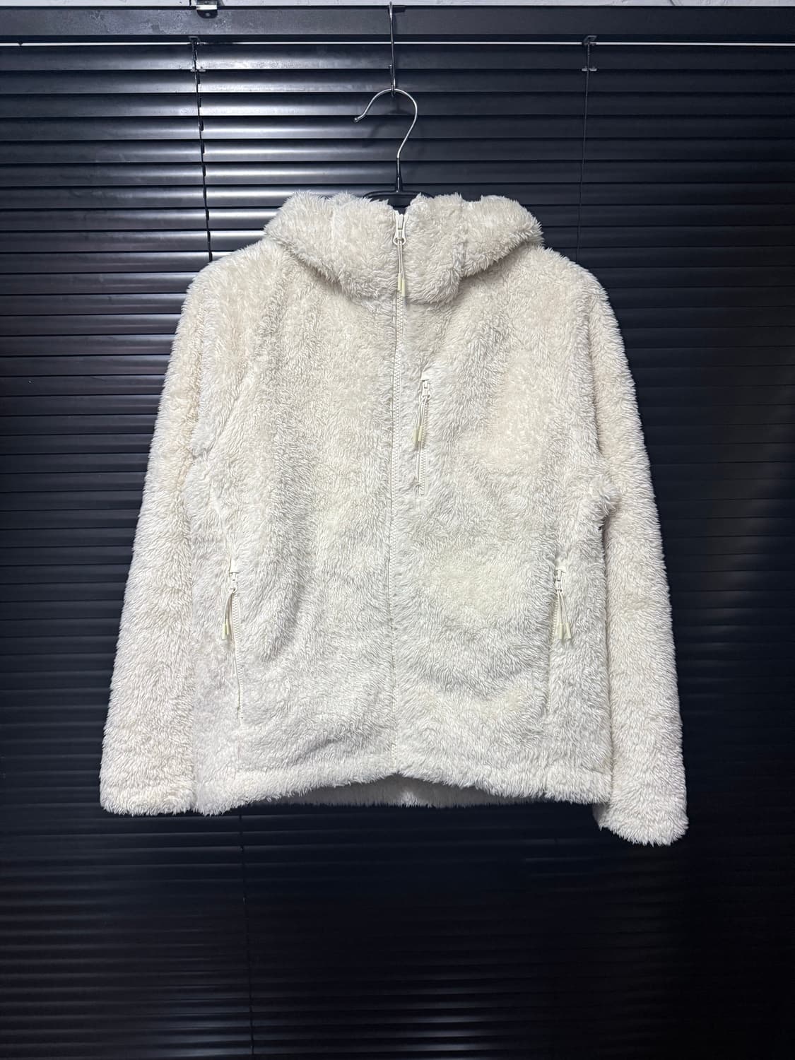유니클로 털 후리스 플리스 후드 집업 자켓 S 아이보리 보온 후디 90  상품이미지2
