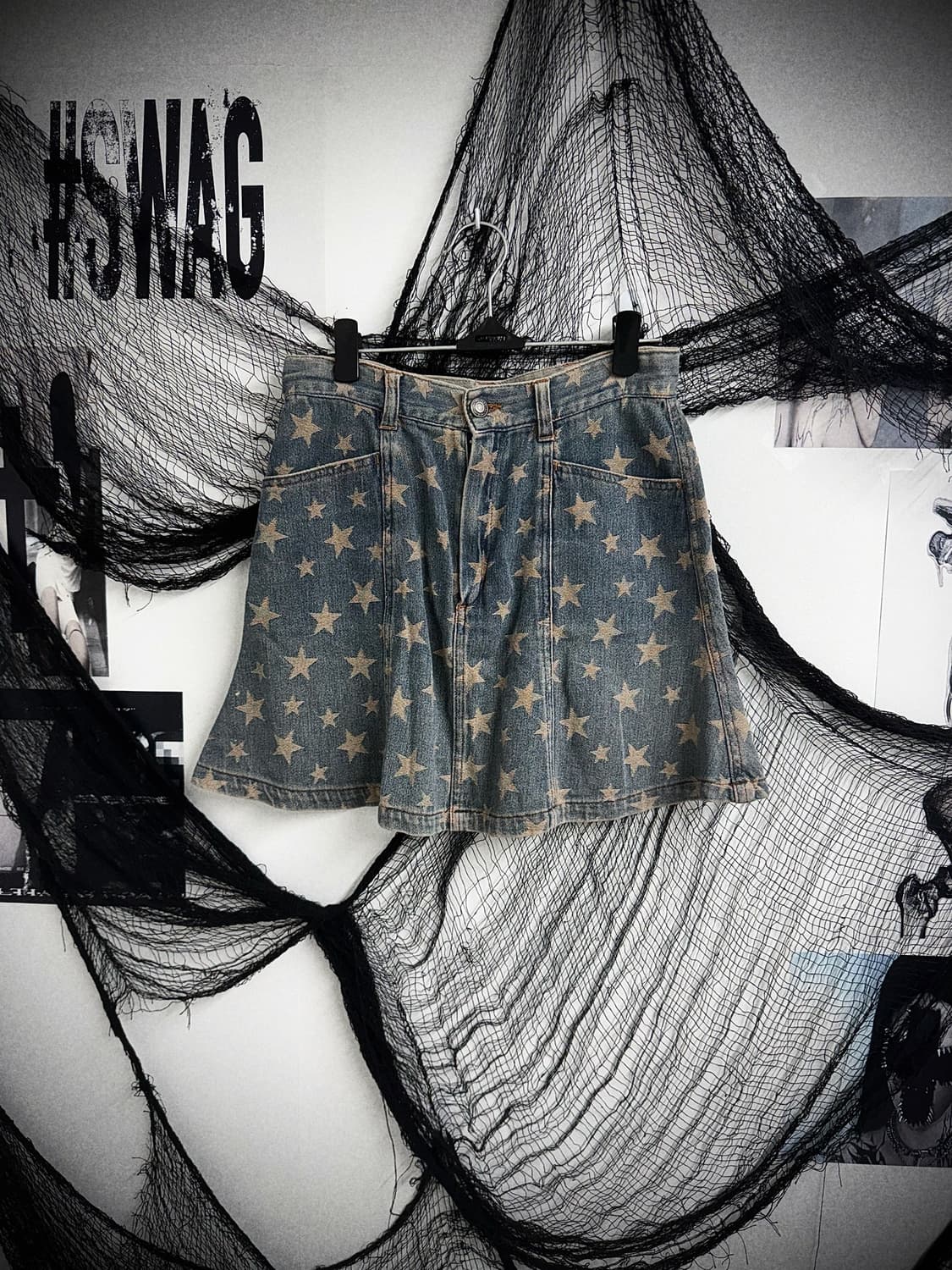 00s star pattern denim skirt 상품이미지1