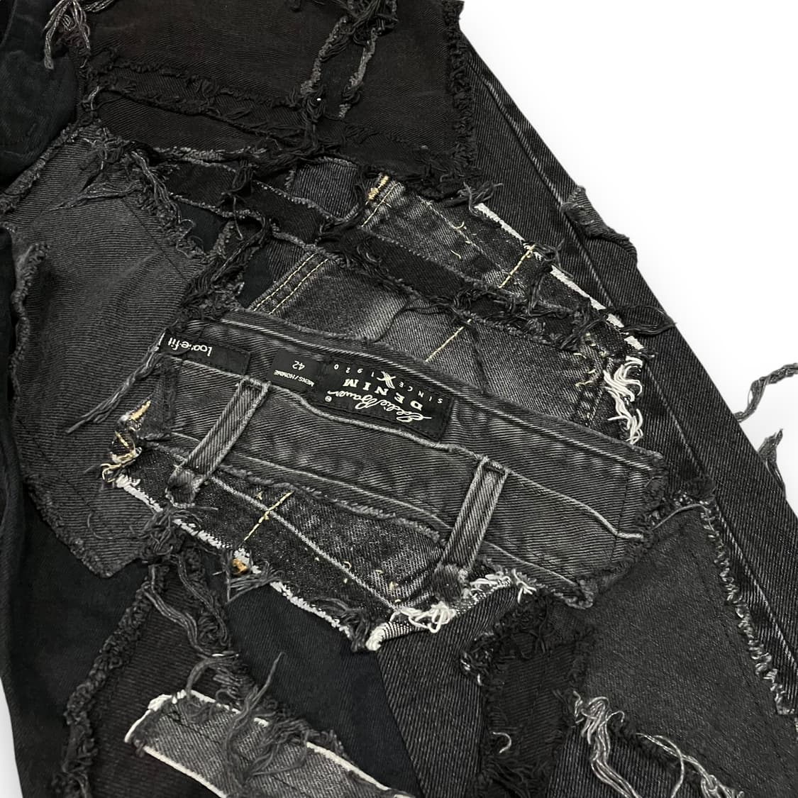 데님 커스텀 흑청 와이드팬츠 y07103 상품이미지5