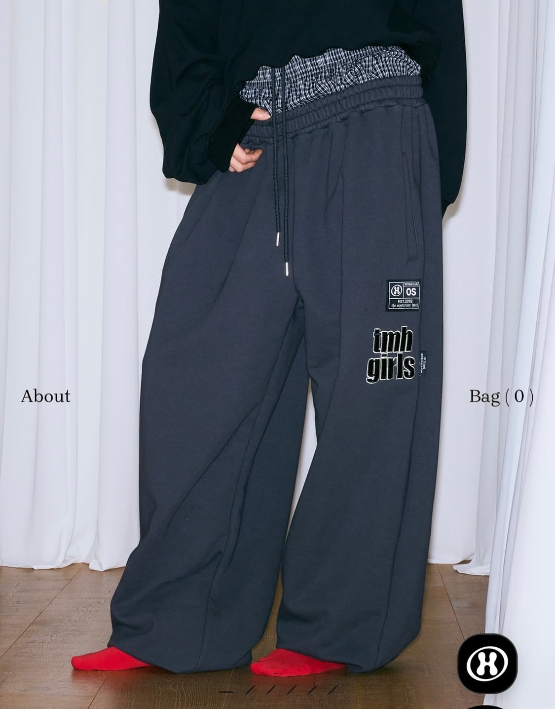 미스테리어스호텔 레이어드팬츠 차콜 상품이미지1