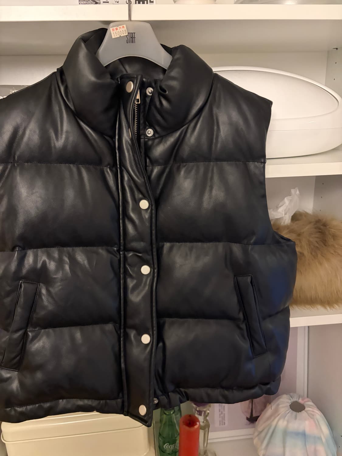 블랙업 레더 조끼 상품이미지2