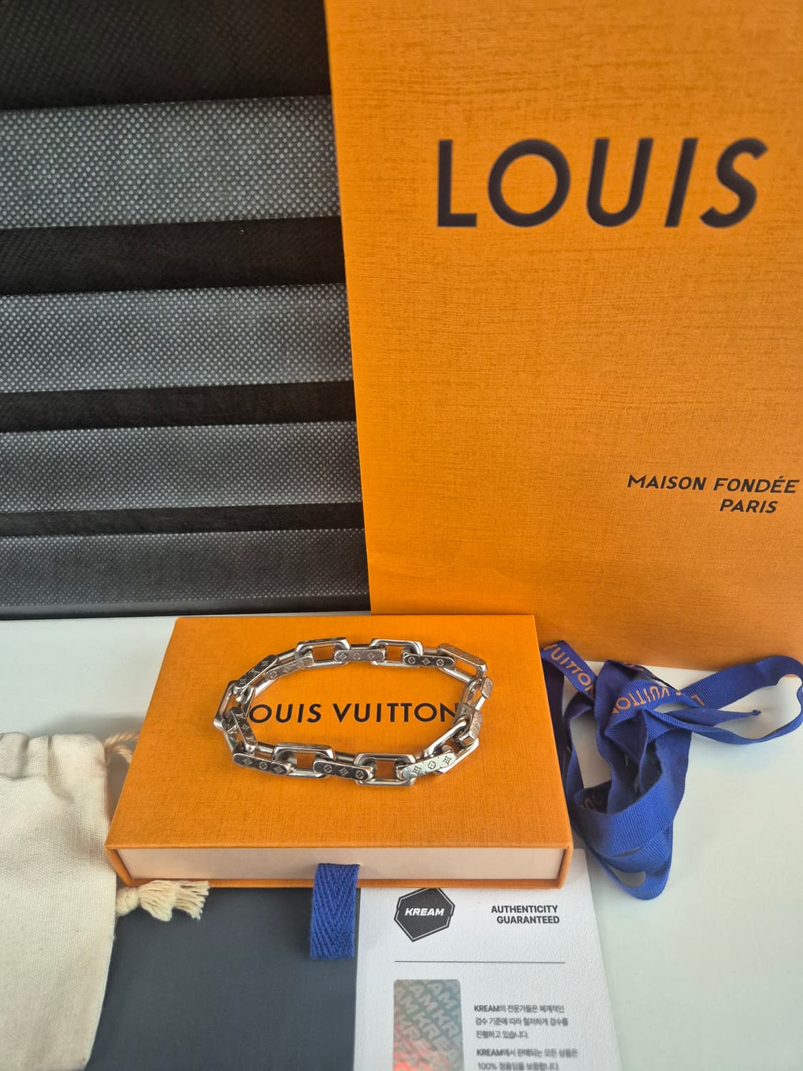 루이비통 버질아블로 체인 팔찌 사이즈 L (S급상태) 크림구매 상품이미지1