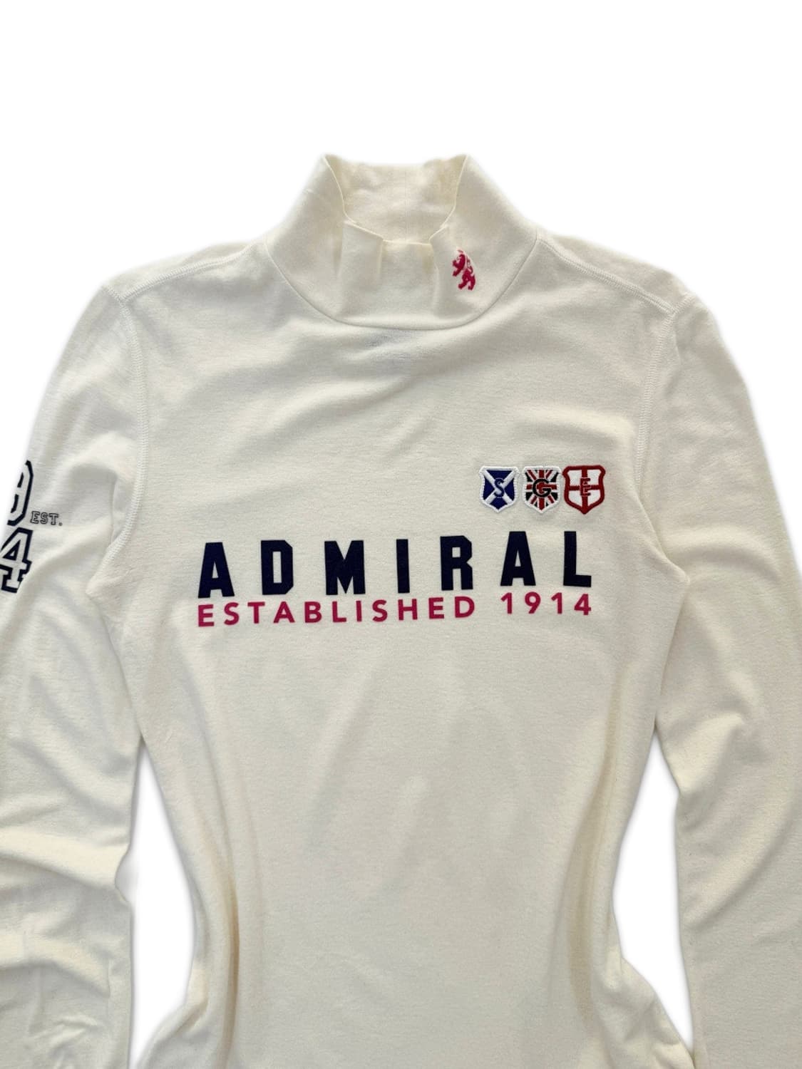 빈티지 Admiral 아이보리 로고 자수 긴팔티 상품이미지3