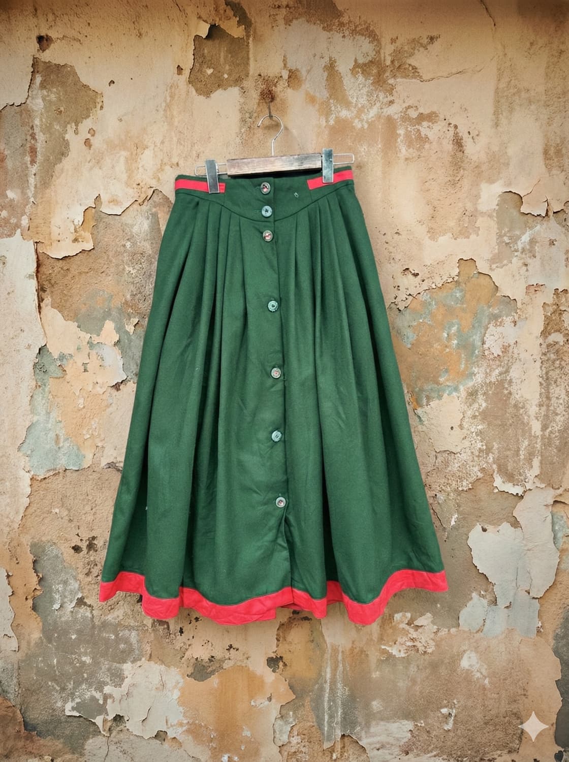 '머쉬룸 버튼 딥그린 훌 스커트 상품이미지1