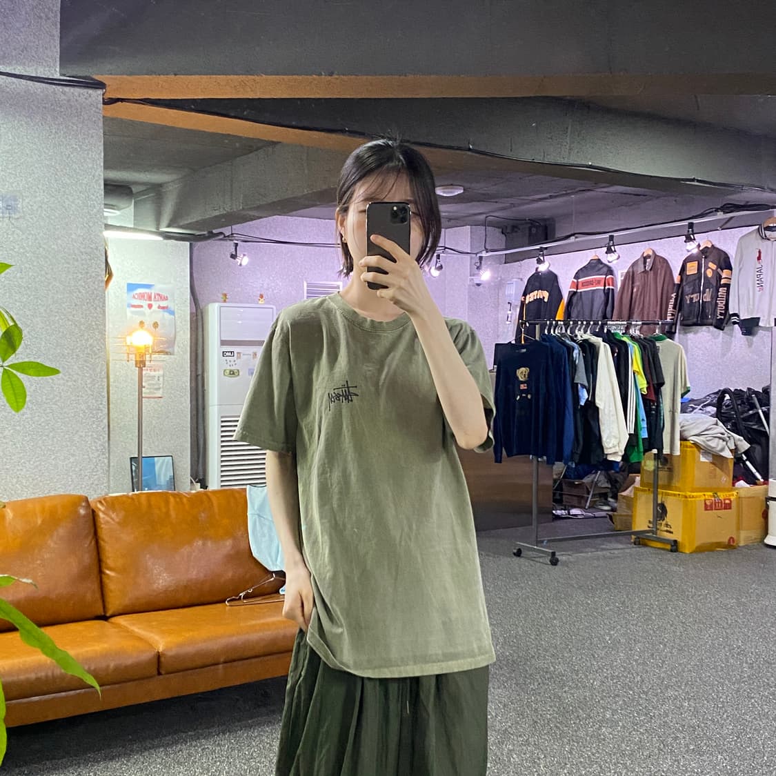 스투시 빅로고 카키 반팔티 B4939 상품이미지1