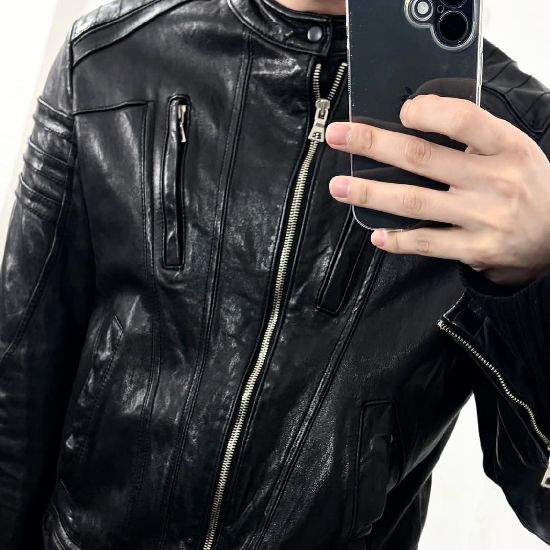이태리제 양가죽 바이커 자켓 상품이미지3