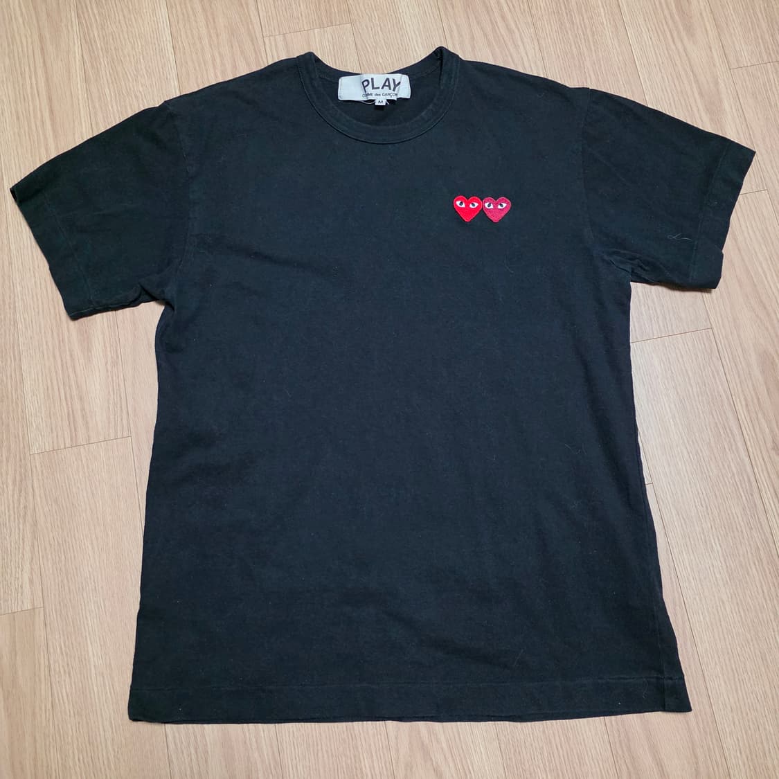 M) 꼼데가르송 더블 하트 와펜 반팔티 상품이미지1