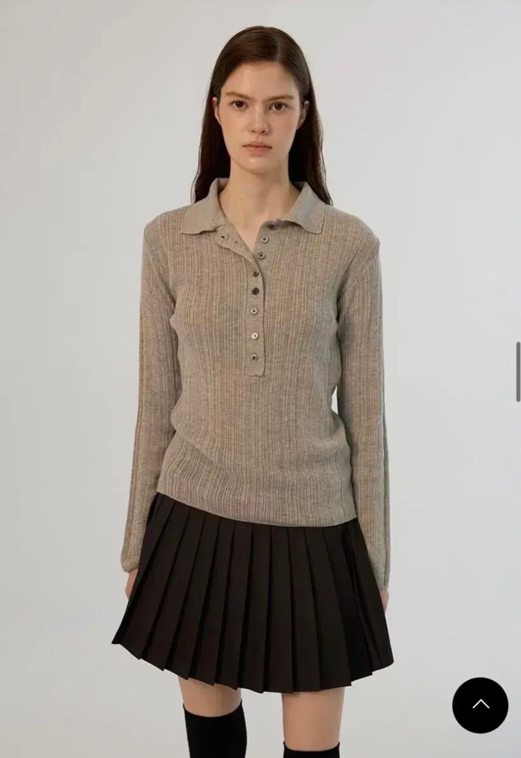 썸웨어버터 Henry Collar Knit - Grey 니트 상품이미지2