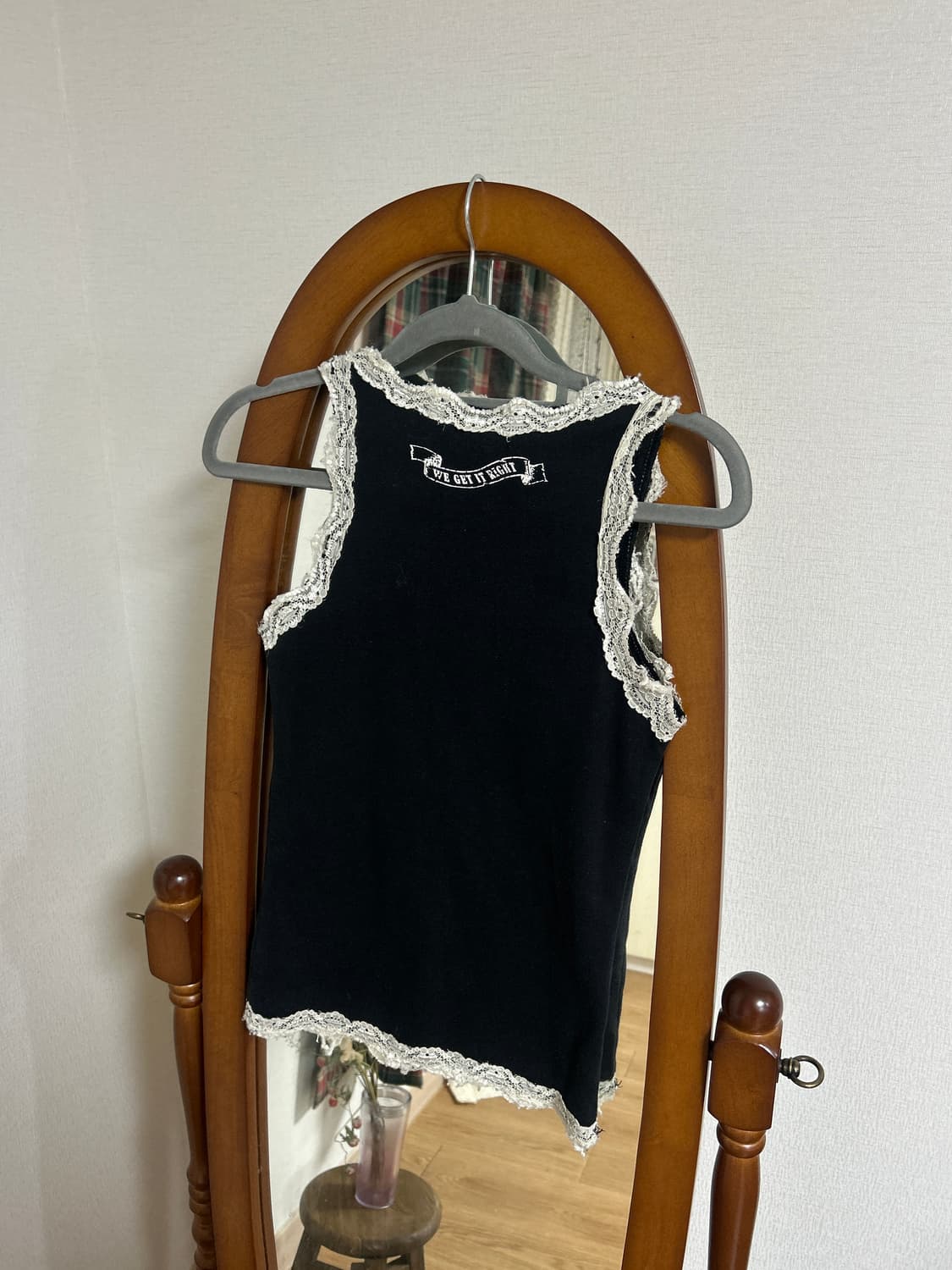 Y2k 펑크 브이넥 레이스 슬리브리스 상품이미지2