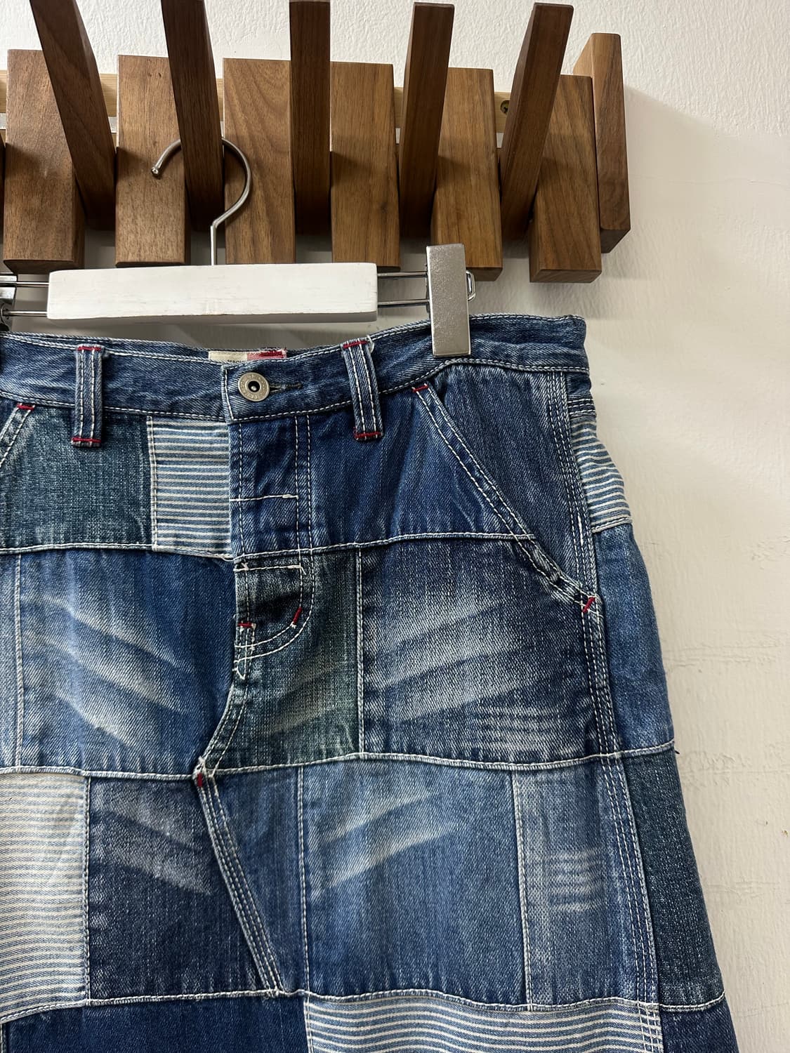 일본빈티지 OLD BETTY’S 패치워크 데님 롱스커트 상품이미지2