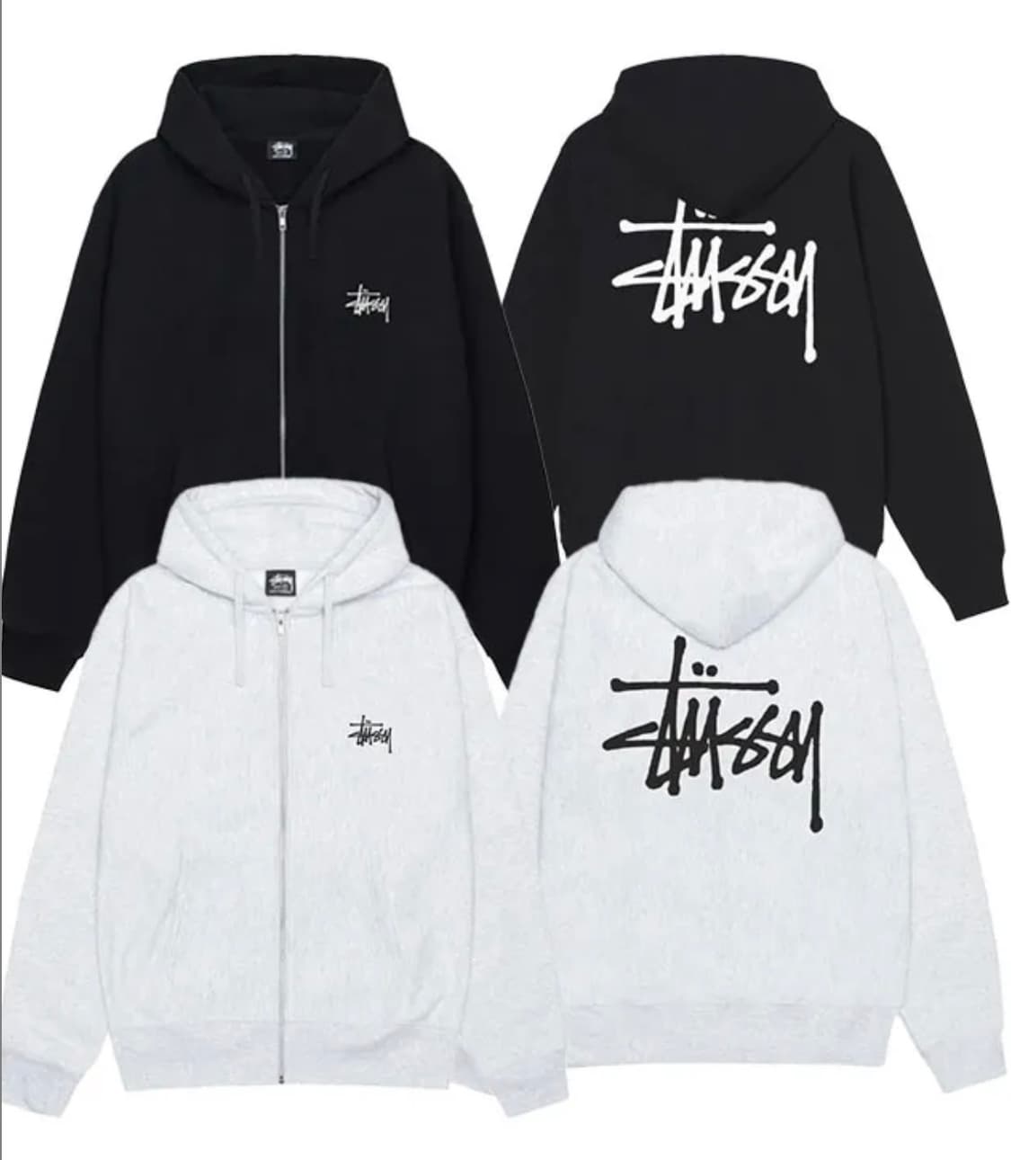 (정품/새상품) 스투시 후드집업 블랙/애쉬그레이 상품이미지1