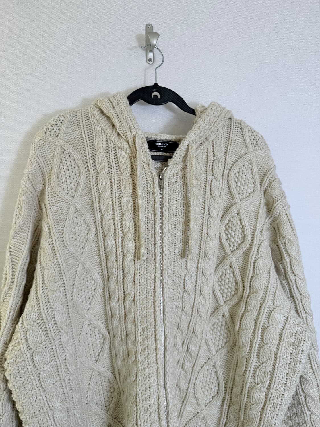 트릴리온 워셔블 니트 후드집업 상품이미지3