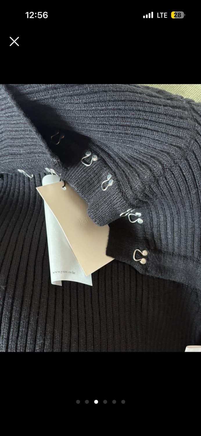 YUSE 유즈 훅 클로징 크롭 니트 탑 + 원피스 블랙 새상품 상품이미지3