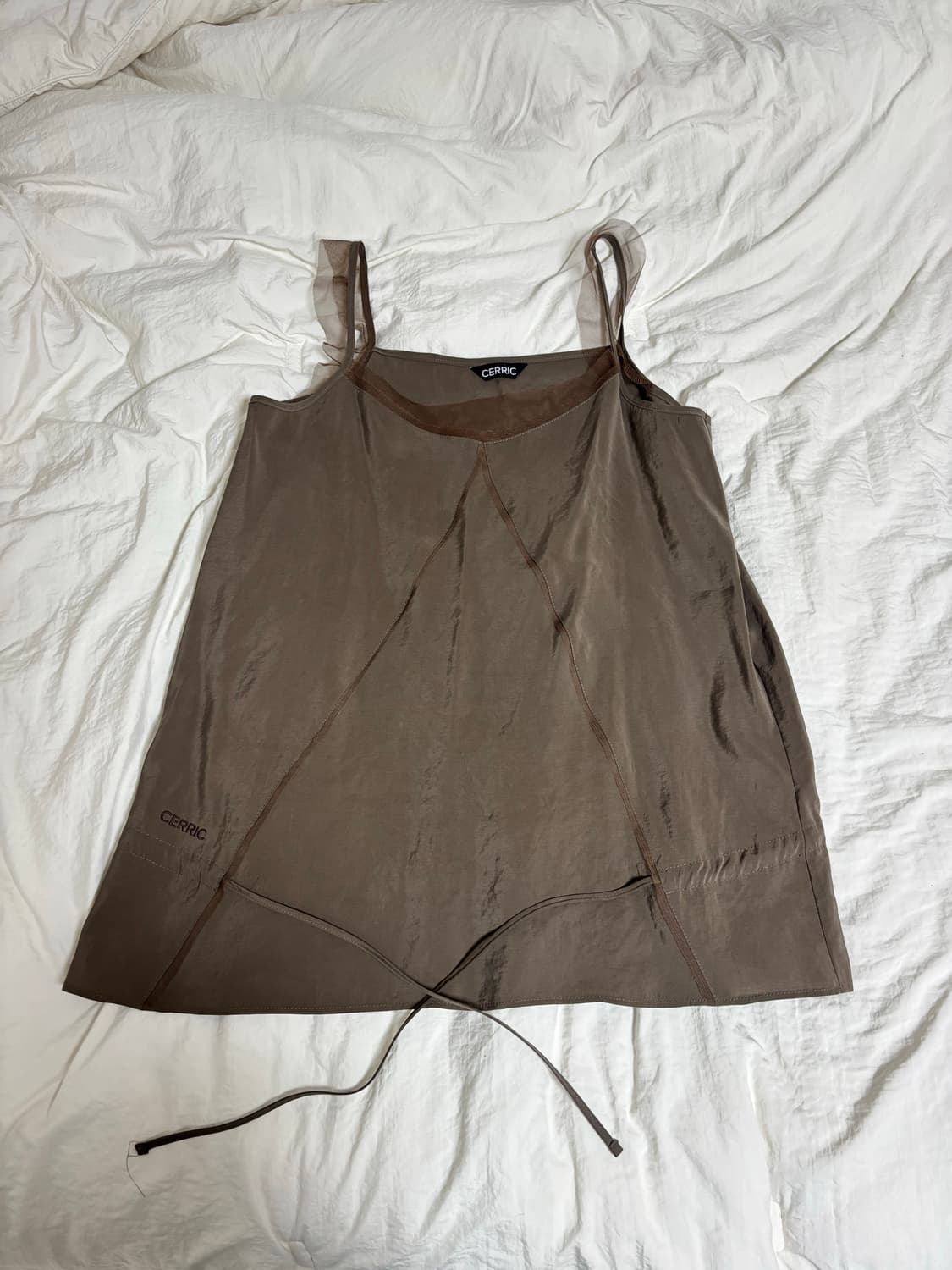 세릭 cerric Sheer Frill Sleeveless _ Brown 상품이미지2