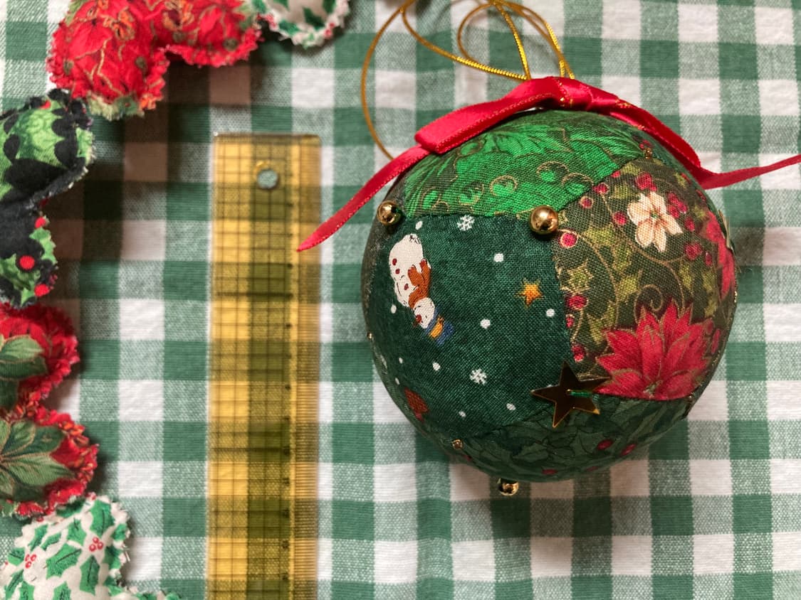 핸드메이드 퀼트 크리스마스 장식 볼 오너먼트 상품이미지7