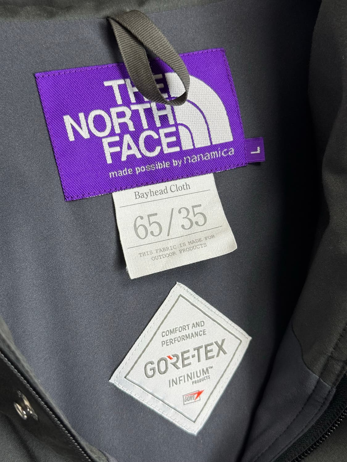 노스페이스 퍼플라벨 65/35 고어텍스 마운틴 코트 챠콜 L 상품이미지5