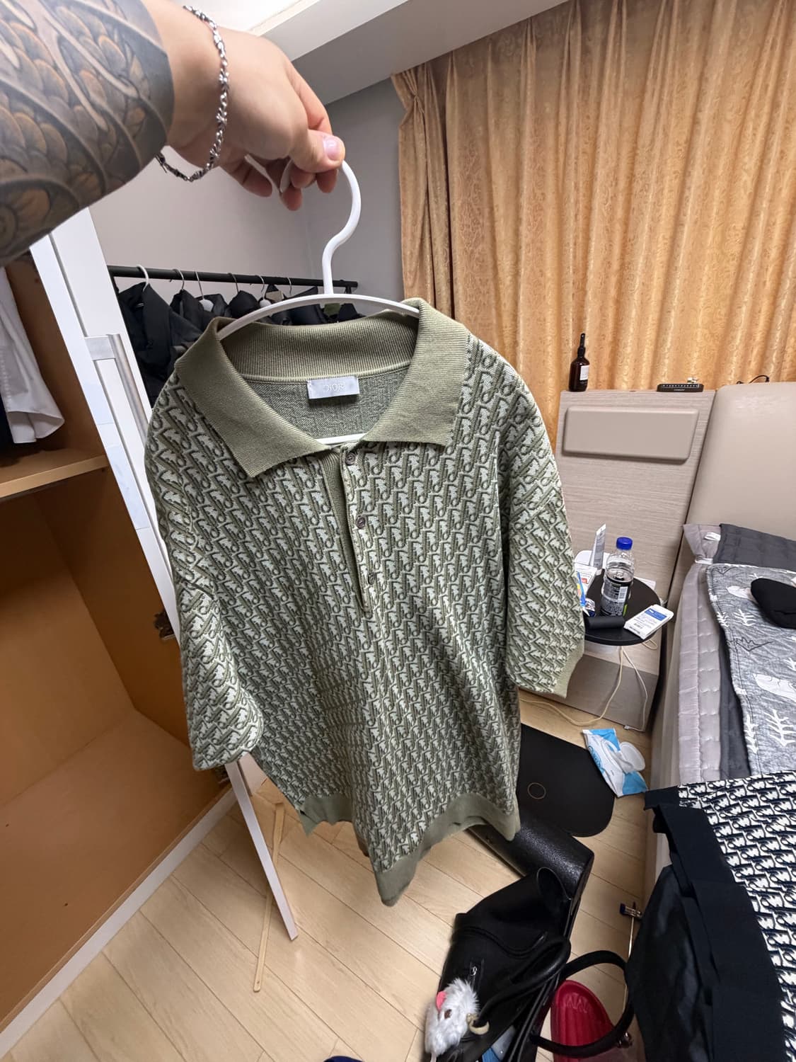 디올 오블리크 그린카라티셔츠 상품이미지1