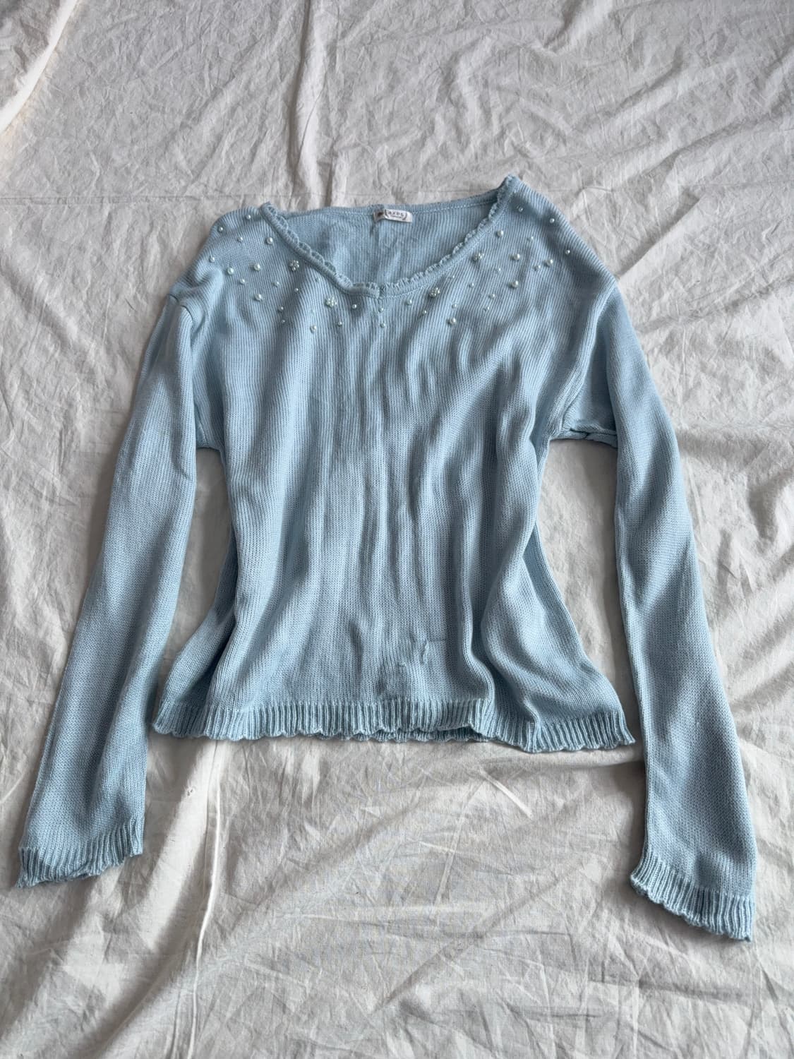 엑시즈팜 스카이블루 러블리 니트 상품이미지1